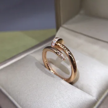 Korėjos versija prabanga sidabruotas atidaryti nagų žiedas moterų mados rose gold rodomojo piršto žiedą asmeninį žiedas