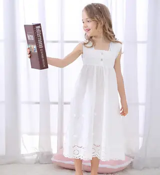 Krapinėjimas Mergina Balta Nightdress Princesė Dress Vaikų Pižama Nightgowns Mergaitėms, Vaikams, Naktį Suknelė Mergina Nėrinių Miega Suknelė A270