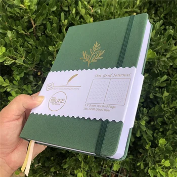 Kulka Planuotojas 180gsm BAMBUKO POPIERIAUS Dot Tinklelis LEIDINYS Punktyras Sąsiuvinis Piešimo knygos - forest green spalva