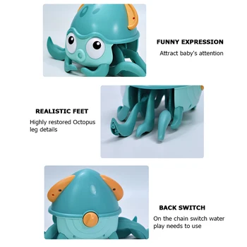 Kūdikių Animacinių filmų Cute Octopus Vėjo-iki Vonios Žaislai Vaikams, Vandens Plūduriuojantis Grandinės Prisukamas Žaislas Paplūdimio Kūdikių Plaukimo Žaislai Vandens Žaidžia