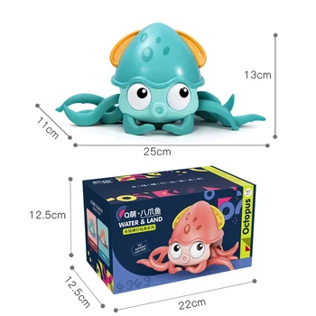 Kūdikių Animacinių filmų Cute Octopus Vėjo-iki Vonios Žaislai Vaikams, Vandens Plūduriuojantis Grandinės Prisukamas Žaislas Paplūdimio Kūdikių Plaukimo Žaislai Vandens Žaidžia