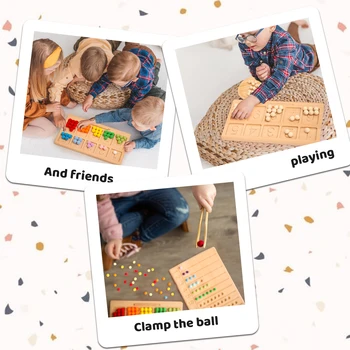 Kūdikių Montessori Skaitmeninis Valdybos Žaislai, Dėlionės Ankstyvojo Ugdymo Atitikimo Groove Skaitmeninis Lenta Spalvų Rūšiavimo Įrašą Granulių Mediniai Žaislai
