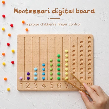 Kūdikių Montessori Skaitmeninis Valdybos Žaislai, Dėlionės Ankstyvojo Ugdymo Atitikimo Groove Skaitmeninis Lenta Spalvų Rūšiavimo Įrašą Granulių Mediniai Žaislai