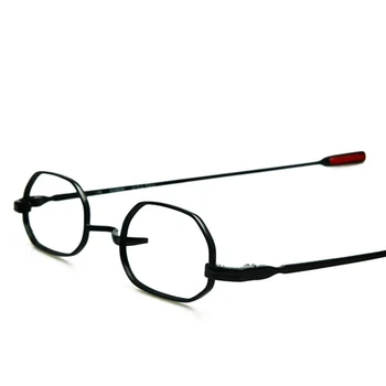 Labai mažos derliaus gryno titano nereguliarus daugiakampio ovalo formos akinių recepto anti-mėlyna šviesa skaitymo akiniai šviesą sidabro,juoda