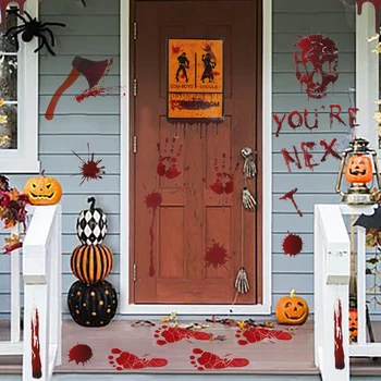 Laimingas Halloween Sienos, Grindų Lipdukas Siaubo Voras Kaukolė Gpgb Kraujo 