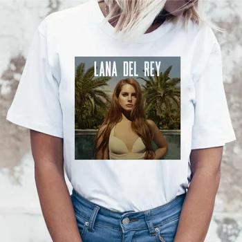 Lana del rey marškinėliai korėjos moterys Juokingas Animacinių filmų drabužius T-shirt Harajuku Moterų drabužių Ullzang Viršuje Atspausdinta Tee Marškinėlius