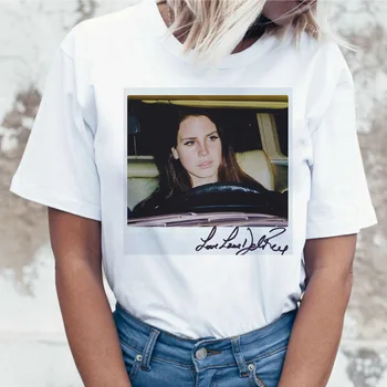 Lana del rey marškinėliai korėjos moterys Juokingas Animacinių filmų drabužius T-shirt Harajuku Moterų drabužių Ullzang Viršuje Atspausdinta Tee Marškinėlius