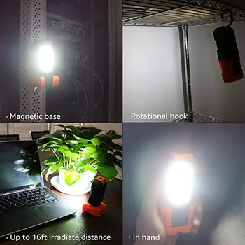 Lankstymo LED Žibintuvėlį, Fakelą Daugiafunkcinis Ateiti Su Magnetu Ir Kablys Plastiko Žvejybos Rankoje Deglas Lauko Tikrinimo Lempą, Oranžinė