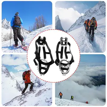 Lauko 18 Dantų Silikono Kapliukai Plieno Slysti Laipiojimo Uola Alpinistinės Batų Kapliukai Alpinizmo Ledo danga D6R9