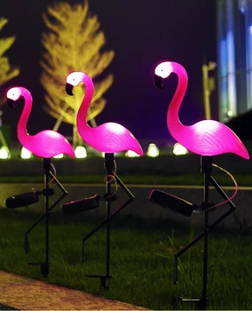 LED Lempa Paukštis Flamingo Lauko Saulės Šviesos, atsparus Vandeniui, Saulės Energijos Sodo Tvora Išorės Dekoro