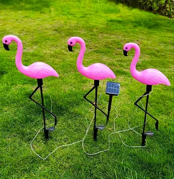 LED Lempa Paukštis Flamingo Lauko Saulės Šviesos, atsparus Vandeniui, Saulės Energijos Sodo Tvora Išorės Dekoro