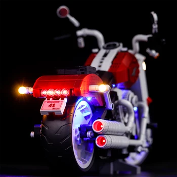 LED lemputės Komplektą Už 10269 Kūrėjas Harley Davidson Fat Boy motociklo Blokai Apšvietimas Nustatyti Žaislai