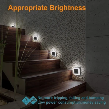 LED Naktį, Šviesos, Judesio, Plug-in, Super Protingas Sutemų iki Aušros Jutiklis, Naktį Žibintai Tinka Miegamojo, Vonios kambario,Kompaktiškas naktinė lempa