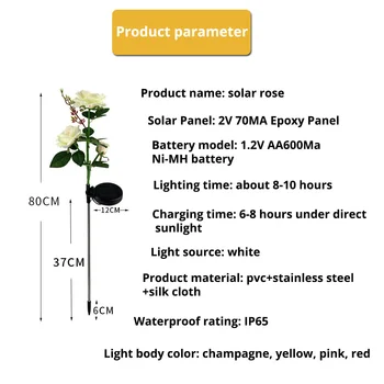 LED Saulės Šviesos Modeliavimo Rožių Sodo Lempos Šviesos užsidega Automatiškai Naktį Vandeniui Medžiaga Atostogų Apšvietimas