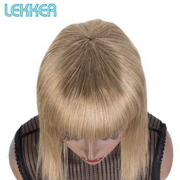 Lekker Tiesūs Šviesūs Žmogaus Plaukų Perukas Su Oro Kirpčiukai Moterų Brazilijos Remy Plaukų Glueless Šilkinis Spalvos Ilga Mašina Pagaminti Perukai