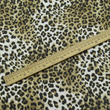 Leopardas spausdinti šilko maišymo medvilnės audinio, šilko, medvilnės audinio plotis 140cm,SCT535