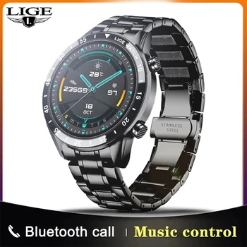 LIGE 2021 Naujas Smart Watch Vyrai Visiškai Jutiklinį Ekraną Sporto Treniruoklių Žiūrėti IP67 atsparus Vandeniui Bluetooth 