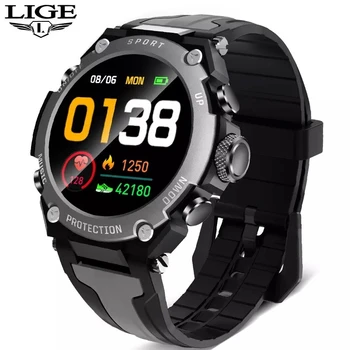 LIGE Naujas Smart Watch Vyrų Fitneso Tracking Širdies ritmas, Kraujo Spaudimo Stebėjimo Lauko Sporto Žiūrėti IP68 Vandeniui Smartwatch