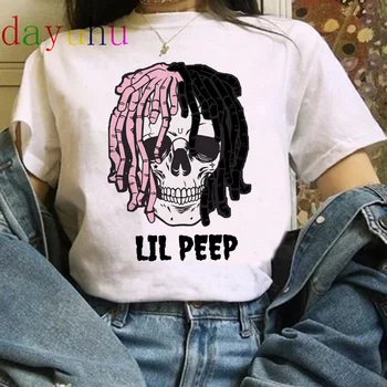 Lil Peep Moterų Marškinėliai Hip-Hop Juokinga Ulzzang Cry Baby Marškinėlius Streetwear Grafinis Grunge Estetinės T-shirt Moterų Viršūnių Tee Marškinėliai