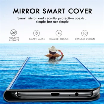 Luxury Smart Veidrodis Apversti Telefoną Atveju Xiaomi Redmi 9 Pastaba 9S 9T 9C 8 8T 10 10S K40 Pro 10T 11 7A 9A Lite Mi Poco X3 NFC Dangtis