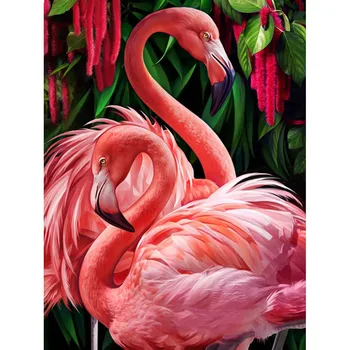 LZAIQIZG Diamond Tapybos Gražus Flamingo kvadratiniu/Apvalus Deimantas Siuvinėjimo Gyvūnų Modelio Kryželiu Mozaikos Namų Dekoro