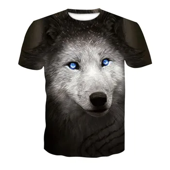 Mada sporto kvėpuojantis Wolf 3D spausdinimo mados marškinėliai vyriški vilko gatvės drabužiai laisvi ir patogus audinys