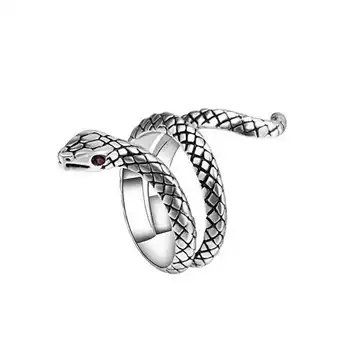 Mados 20pcs Žiedas šviesą sidabro punk asmenybės tendencija gyvatės formos anga žiedas gyvatė reguliuojamas žiedo vyrų didmeninė nuleisti