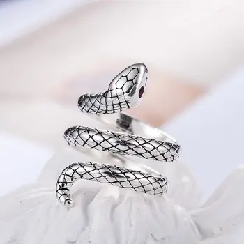 Mados 20pcs Žiedas šviesą sidabro punk asmenybės tendencija gyvatės formos anga žiedas gyvatė reguliuojamas žiedo vyrų didmeninė nuleisti
