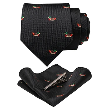 Mados Mens Ryšius Aikštėje kišenėje Nustatyti 8cm Dinozaurų Modelis Kaklaraištis raudonas Šilko Gravata Žakardiniai Audiniai Necktie Vestuvių Verslo accessories