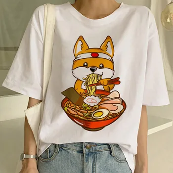 Mados Shiba Inu Grafinis Spausdinti marškinėliai Moterims Harajuku Estetinės Baltos Viršūnės 2021 M. Vasarą moterys, Aukštos Kokybės Streetwear Marškinėlius