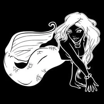 Mados Undinė Fantazijos Vandenyno Jūros Mergaitė Žuvų Klasikinio Animacinių filmų Automobilio Lipdukas, Mada Aksesuarai, Saulės Vandeniui 18cmX15cm