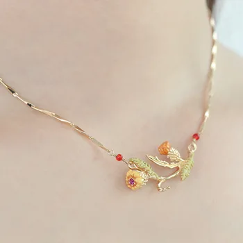 Magija Augalų Serijos Europos ir Amerikos stiliaus hand-dažytos emalio glazūra padengti auksu perlas aviečių auskarai