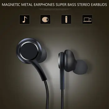 Magnetinės Metalo Ausines Super Bass Stereo Ausinių Sweatproof Ausines su Mic Pakeitimo laisvų Rankų Ausinės, 
