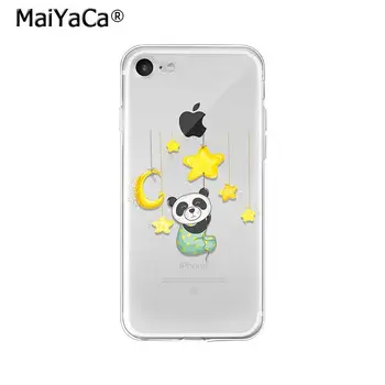 MaiYaCa Mielas Panda Gyvūnų TPU Minkštas Silikoninis Telefono dėklas skirtas iPhone 6S 6plus 7 7plus 8 8Plus X Xs MAX 5 5S XR