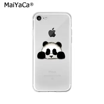 MaiYaCa Mielas Panda Gyvūnų TPU Minkštas Silikoninis Telefono dėklas skirtas iPhone 6S 6plus 7 7plus 8 8Plus X Xs MAX 5 5S XR