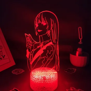 Manga Kakegurui Anime Pav Jabami Yumeko 3D LED RGB Neon Naktį Šviesos Kietas Dovana Lavos Lempa Miegamojo staliukas Stalo Apdailos