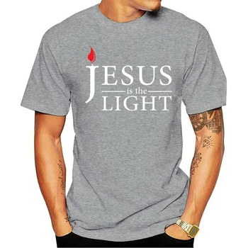 Marškinėliai Vyrams Trumpomis Rankovėmis Juokinga Jėzus Yra Šviesa GodLove Religinių Krikščionių Jėzaus Kristaus Marškinėliai Vyrams Vyrams Vasaros Stilius