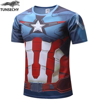 Marškinėlius 2021New Print T Shirt Mens Trumpas Rankovės Karšto Kapitonas Įkvėpė Komiksų Amerikos Superherojų Atspausdintas T-Shirt