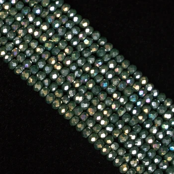 Matinė šviesiai rausvos 190pcs 2mm Rondell briaunotas stiklo karoliukai, apvalūs krištolo karoliukai zawalcowany tarpiklis granules apyrankė 