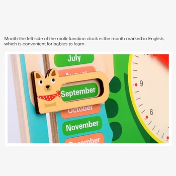 Mediniai Anksti Aids Žaislas Kūdikiui Orų Sezono Kalendorius Laikrodis Laiką Pažinimo Vaikas Montessori Mielas Varlė Ikimokyklinio Švietimo Žaislai, Dovanos