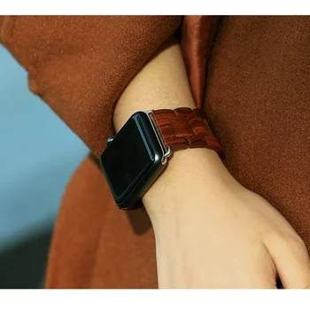 Mediniai diržu, Apple watch band 44mm 40mm iWatch juosta 42mm 38mm Metalo Drugelis apyrankės užsegimas 