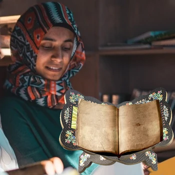 Mediniai Šventąjį Maldos Knyga Stovo Laikiklį Lentynos Eid Ramadanas Mubarakas Spalvingas Musulmonų Islamo Namų Puošybai