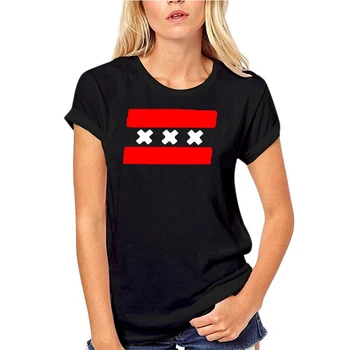 Medvilnės O-kaklo Užsakymą Išspausdinti Vyrų marškinėliai Amsterdamo vėliavos marškinėlius Moterims T-Shirt