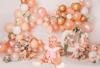 Mehofond Fotografijos Fone Princesė Mergina 1st Birthday Party Baby Shower Moliūgų Automobilių Tortas sutriuškinti Fonas Foto Studija Rekvizitai