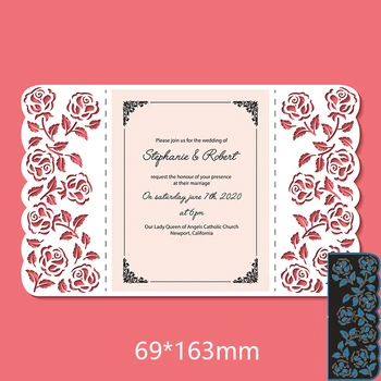 Metalo Pjovimo Miršta rožių nėriniai sveikinimo atviruką, naujų dekoro kortelę 