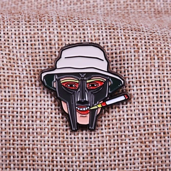 Metalo veido S. Thompson pin nauja MF Doom įkvėpė hip-hop gerbėjų aksesuaras