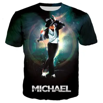 Michael Jackson 3D Print T-shirt Roko Žvaigždė Unisex Atsitiktinis Streetwear Hip-Hop Drabužius Harajuku Hip-Hop Viršūnes 2XS-5XL