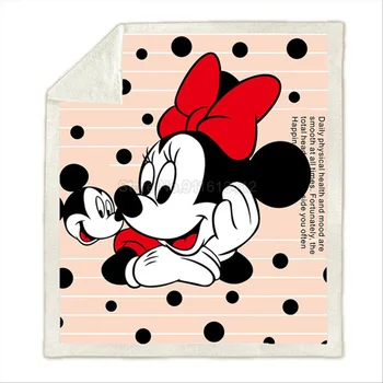 Mickey Minnie Mouse Mesti Antklodė Šilta Animacinių filmų Antklodė 150X200cm Vilnos Patalynė Butas Lapas Žiemos Suaugusiųjų Vaikų Dovanų