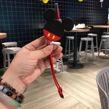 Mickey silikono vienas vilkite trys duomenų kabelis animacinių filmų Xiaoxin trijų-in-one įkrovimo kabelis mobilųjį telefoną universalus greito įkrovimo duomenys