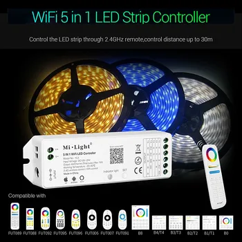 Milight YL5 5 1 LED WIFI Valdytojas MiBoxer Alexa Balsas telefono App tolimas RGB RGBW RGB+BMT Vienos Spalvos LED Juostelės
